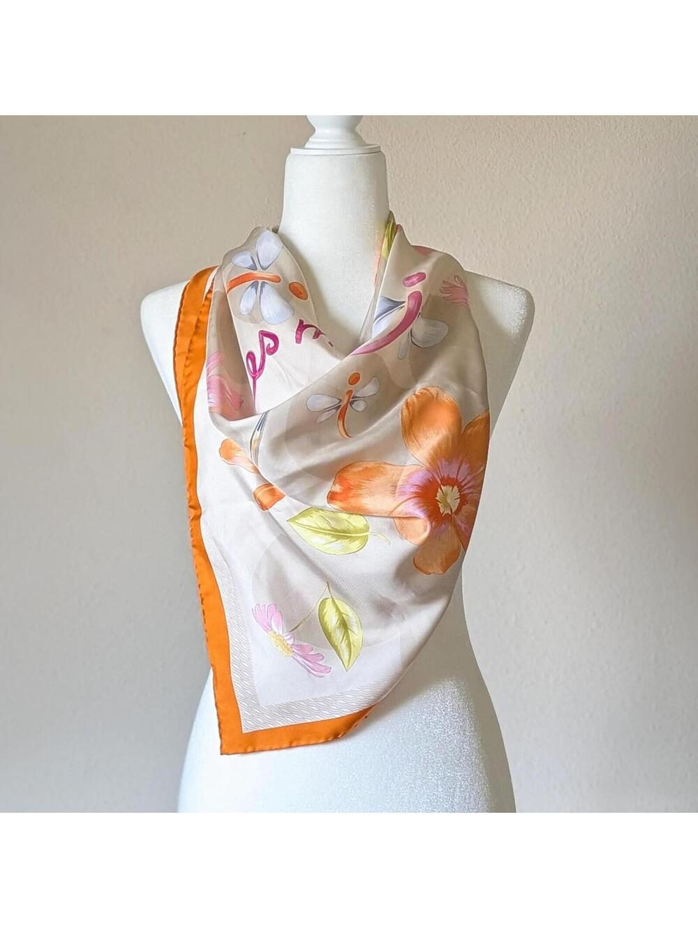 Vintage Patek Philippe "Les Metiers D'art" Silk Scarf with Floral Pattern - Picture 2 of 9
